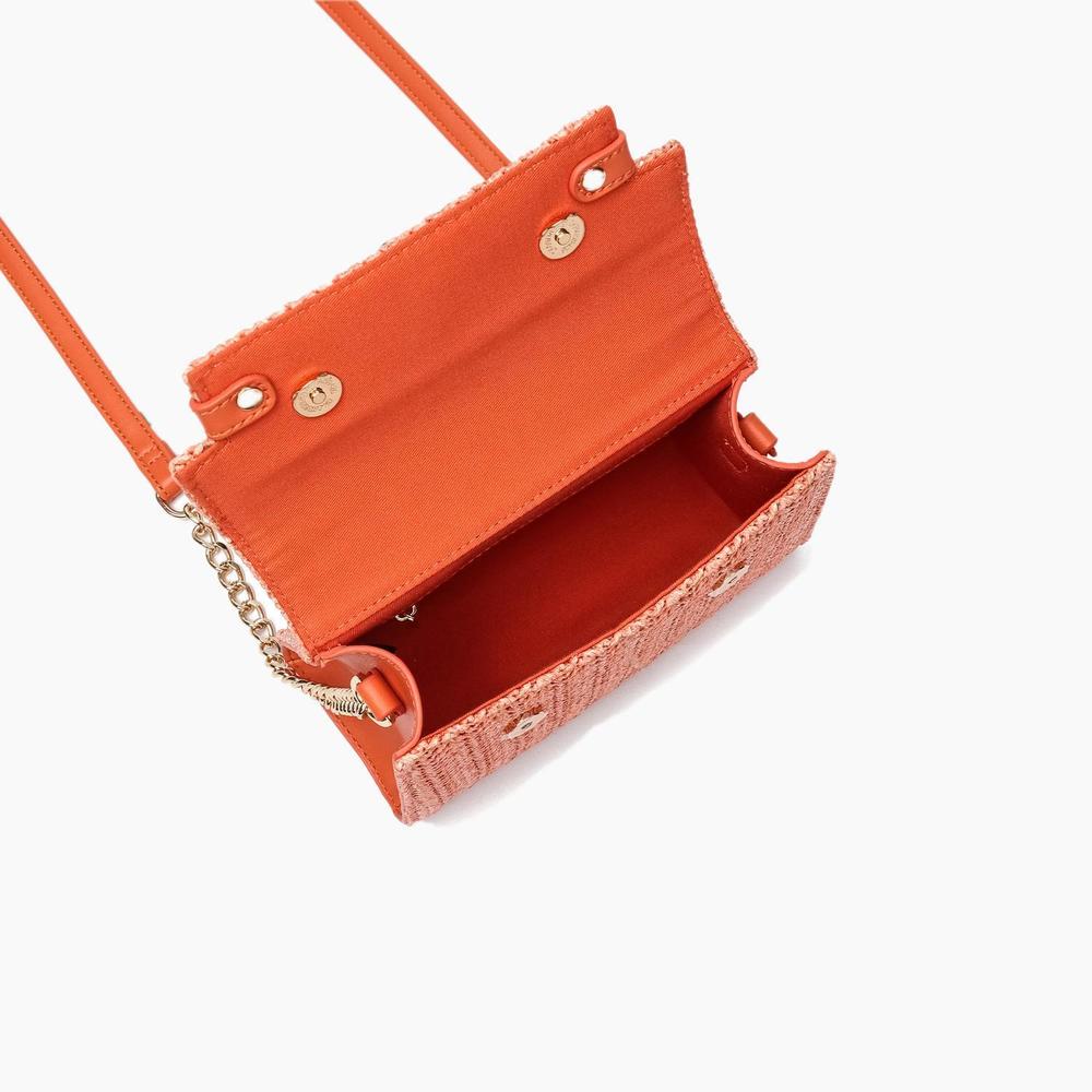 NEW LIKE DREAMS women's neo pastel straw crossbody bag in orange - Picture 7 of 7